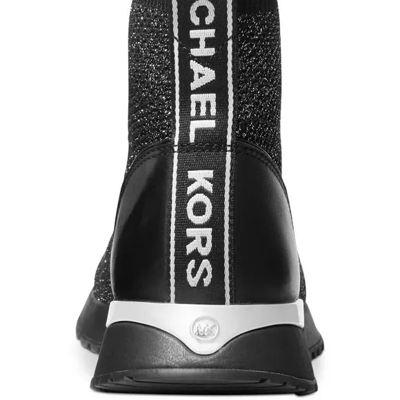 Michael Kors MK Bodie Black Metallic Bootie Boots Sneakers Shoes 6, 6.5 7.5 NEW