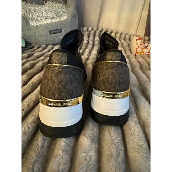 Michael kors mk LIvi trainer wedge sneakers fashion sz 10
