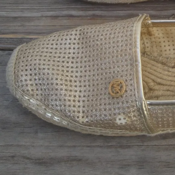 Michael Kors Slip Ons in Gold Pixie Kendricks Perforated Leather 7M
