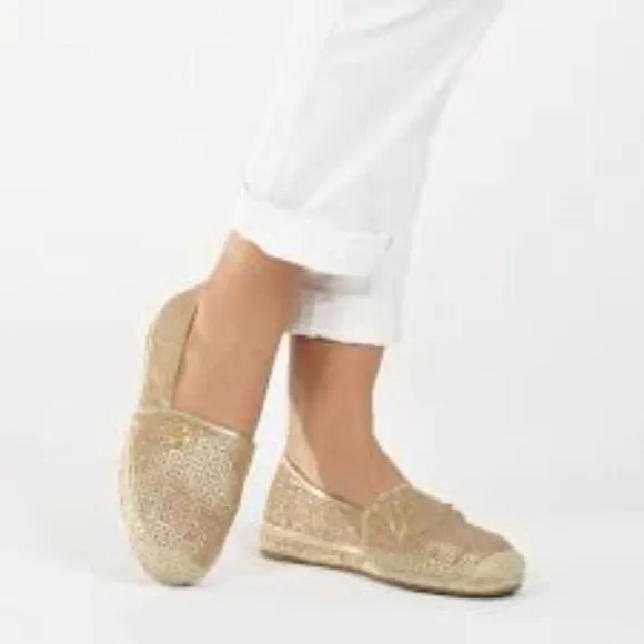 Michael Kors Slip Ons in Gold Pixie Kendricks Perforated Leather 7M