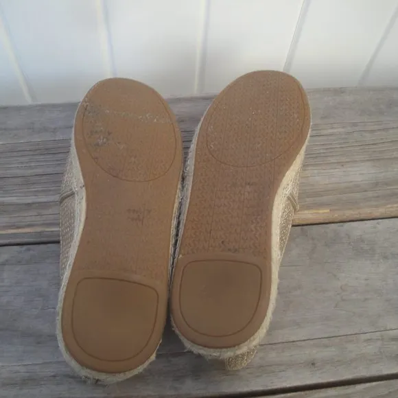 Michael Kors Slip Ons in Gold Pixie Kendricks Perforated Leather 7M