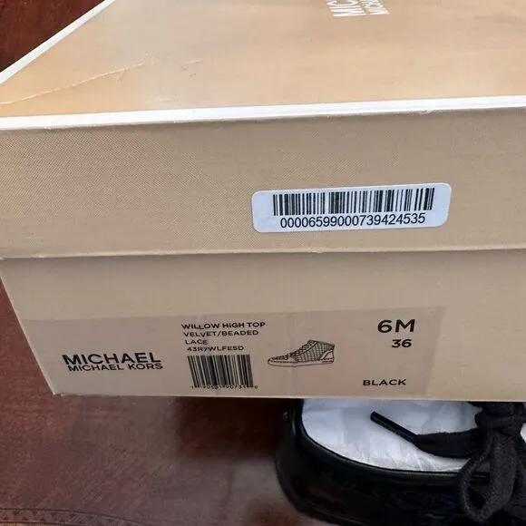 Michael Kors willingly high top floral sneakers size 6, black