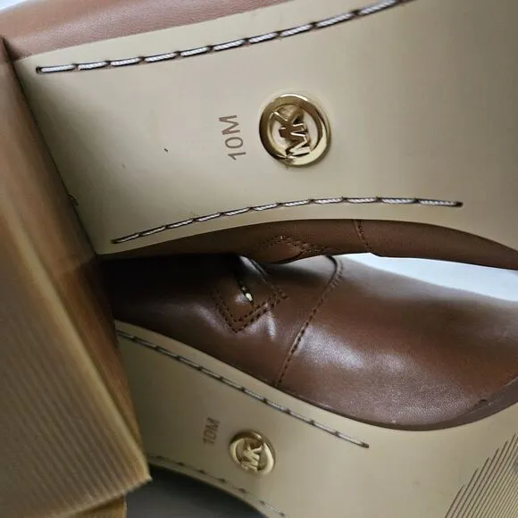 Michael Kors Women's Hamilton Heeled Embellished Boots Luggage 10M