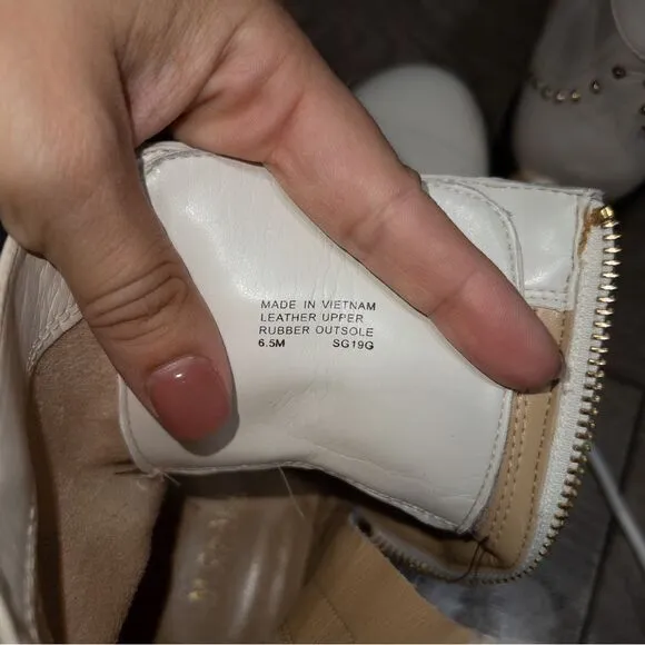 Michael Kors Cream Tatum Studded Combat Boots Size 6.5