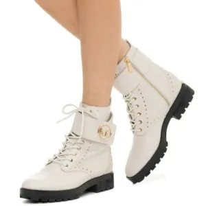 Michael Kors Cream Tatum Studded Combat Boots Size 6.5