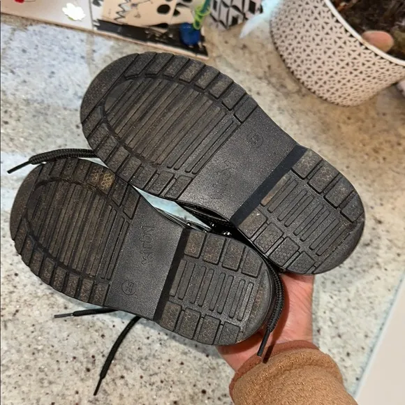 Migues size 25 or 8.5/9 black studded lace up boots for toddler