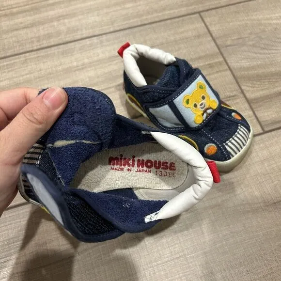 Miki House Unisex Driving Cars Second Shoes in Indigo Size 6 (13 cm)