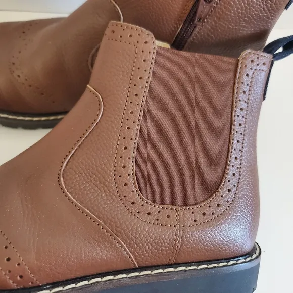 Mini Boden Chelsea Brown Leather Boots Kids Size 13