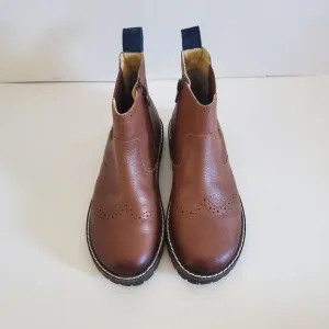 Mini Boden Chelsea Brown Leather Boots Kids Size 13