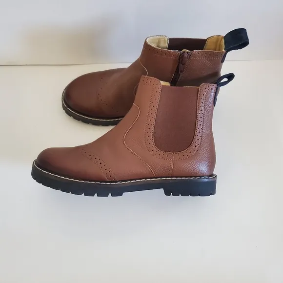 Mini Boden Chelsea Brown Leather Boots Kids Size 13