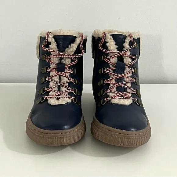Mini Boden Lace Up Leather Boots Size 34