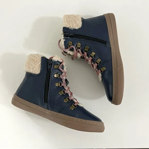 Mini Boden Lace Up Leather Boots Size 34