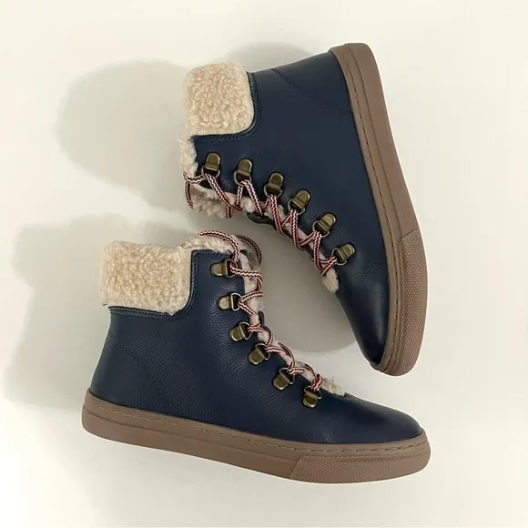 Mini Boden Lace Up Leather Boots Size 34