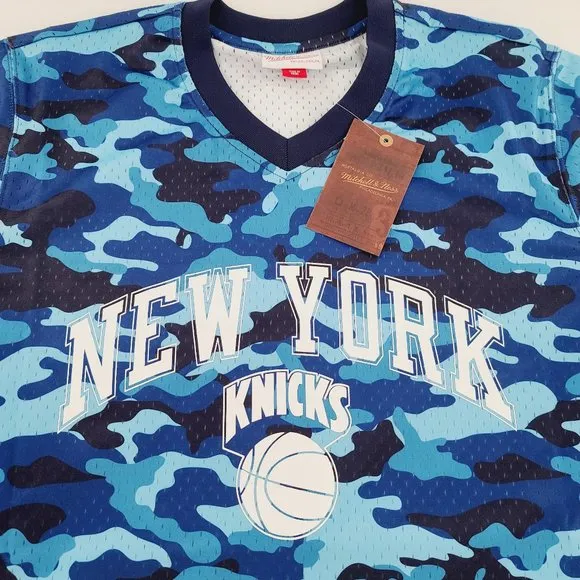 Mitchell &amp; Ness NBA Camo Mesh V Neck Knicks