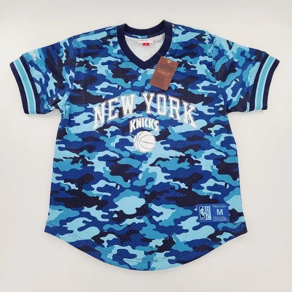 Mitchell &amp; Ness NBA Camo Mesh V Neck Knicks