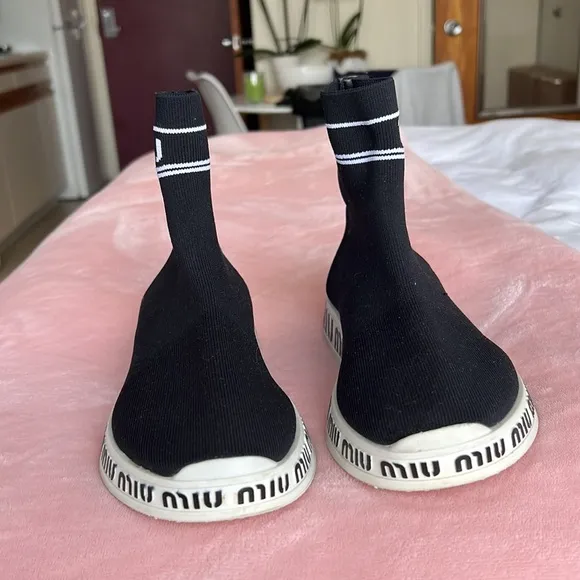 Miu Miu High Top Sock Sneakers