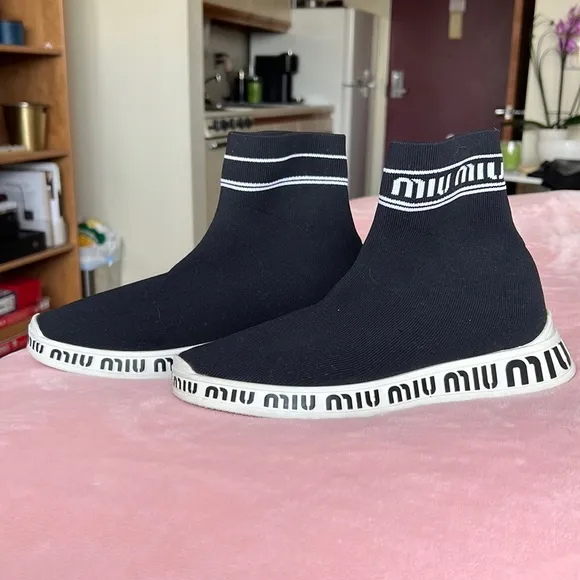 Miu Miu High Top Sock Sneakers