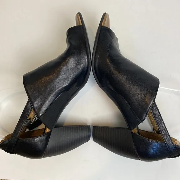 Miz Mooz New York City Margo Genuine Leather Peep Toe Heels Black EU41 US9.5-10