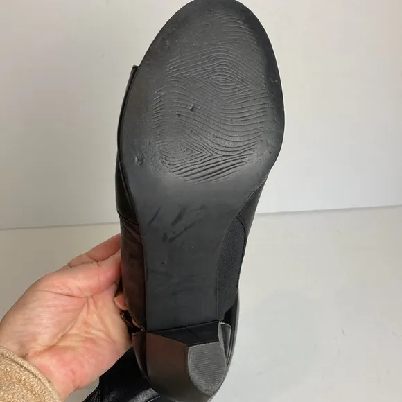 Miz Mooz New York City Margo Genuine Leather Peep Toe Heels Black EU41 US9.5-10