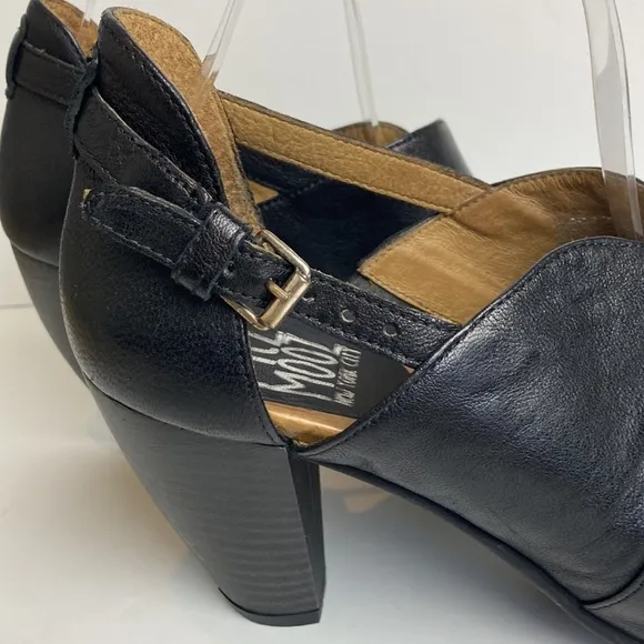 Miz Mooz New York City Margo Genuine Leather Peep Toe Heels Black EU41 US9.5-10