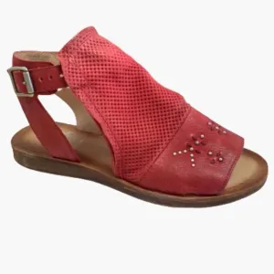 Miz Mooz womans Fifi shoes 37 us 6.5-7 red Leather Ankle-Strap Sandals suede