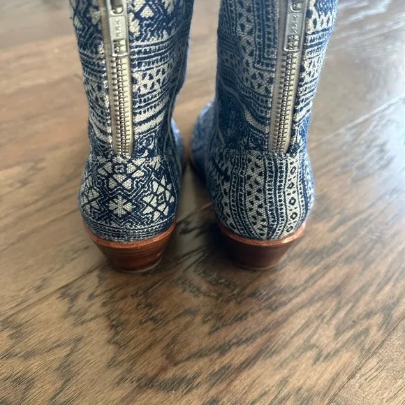 Momo New York Tile Mosaic Indigo Western Boots x Anthropologie
