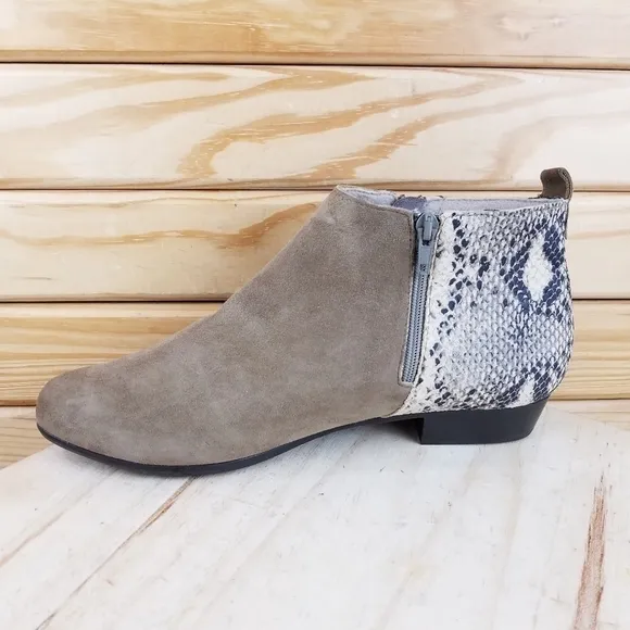Munro 10.5 US Snakeskin Print Leather/Suede Dual Zip Casual Ankle Boots Shoe NEW