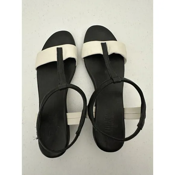 Munro Faran Sandals Black Off White Women’s 7.5M Custom Made Shoes