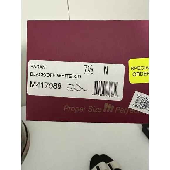 Munro Faran Sandals Black Off White Women’s 7.5M Custom Made Shoes