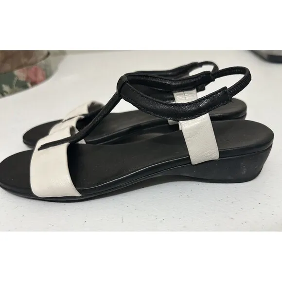Munro Faran Sandals Black Off White Women’s 7.5M Custom Made Shoes