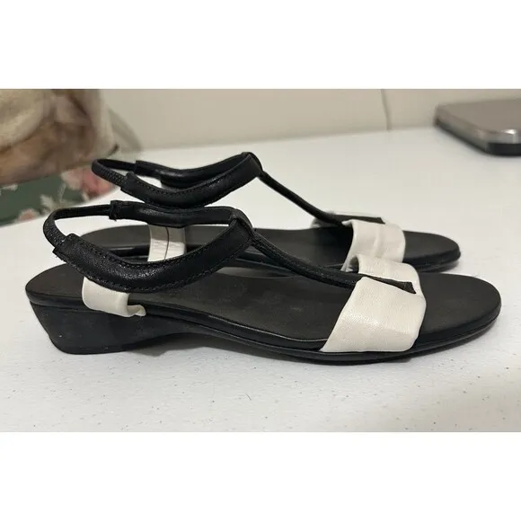 Munro Faran Sandals Black Off White Women’s 7.5M Custom Made Shoes