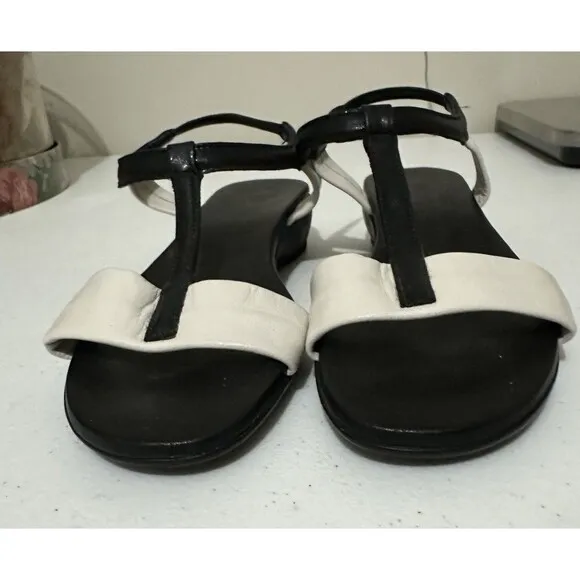 Munro Faran Sandals Black Off White Women’s 7.5M Custom Made Shoes
