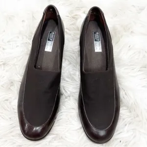 Munro Kayla Brown leather stretch walking wedge 9N