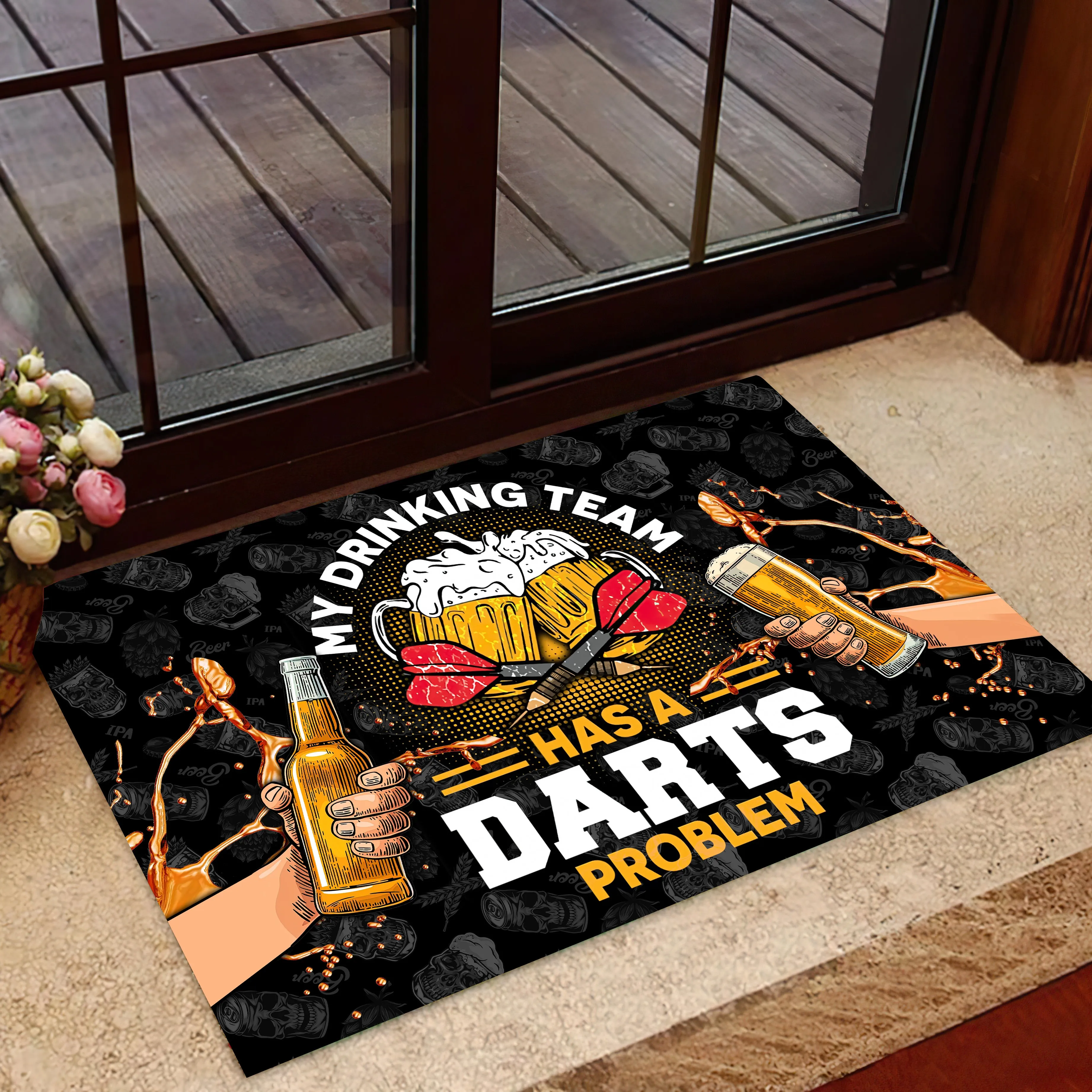 My Drinking Team Has A Darts Problem Doormat Gift For Darts Player