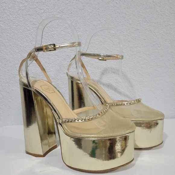 Nalebe by Amina Means  Gold Mesh Platforms Sz EU 36.5/US 5.5
