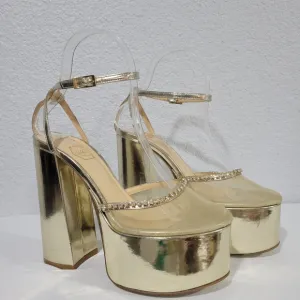 Nalebe by Amina Means  Gold Mesh Platforms Sz EU 36.5/US 5.5