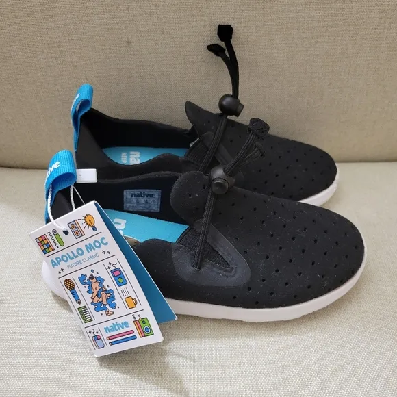 Native Kids Apollo Moc Black Shoes