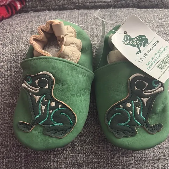 Native Shoes Green Baby Walker Slip-On with Dinosaur Design