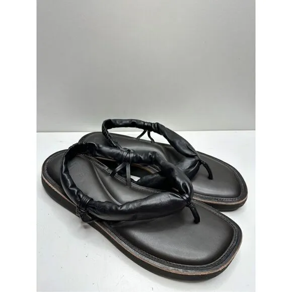Naturalizer Sandals Womens Size 8 Black Leather Slingback Slip On Shoes