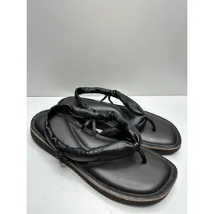 Naturalizer Sandals Womens Size 8 Black Leather Slingback Slip On Shoes