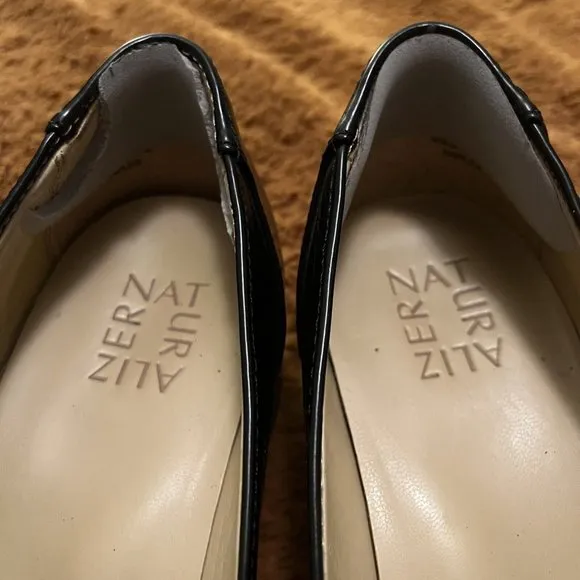 Naturalizer Women's Naples Model Slip On Block Heel Loafer Shoes Size 9W Black