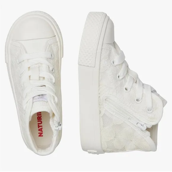 NATURINO YLFAS White Lace High-Top Sneakers
