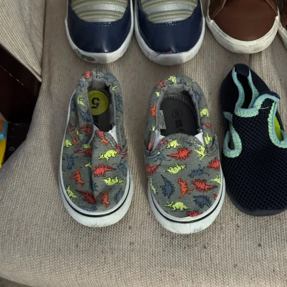 Nautica Red, Daniel Tiger, Dinosaur, Jordans, Water Shoes 6 Pair Bundle