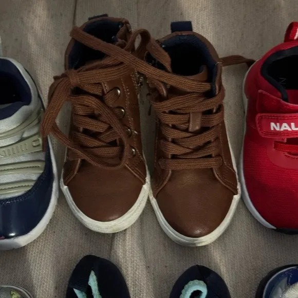 Nautica Red, Daniel Tiger, Dinosaur, Jordans, Water Shoes 6 Pair Bundle