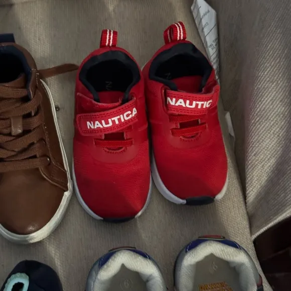 Nautica Red, Daniel Tiger, Dinosaur, Jordans, Water Shoes 6 Pair Bundle