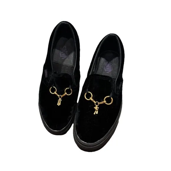 Needles X Vans Classic Slip-On Black Velvet Size M9/W10.5
