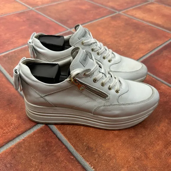 NeroGiardini Bow Platform Leather Sneakers Size 8