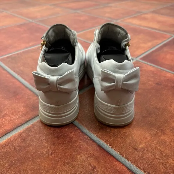 NeroGiardini Bow Platform Leather Sneakers Size 8