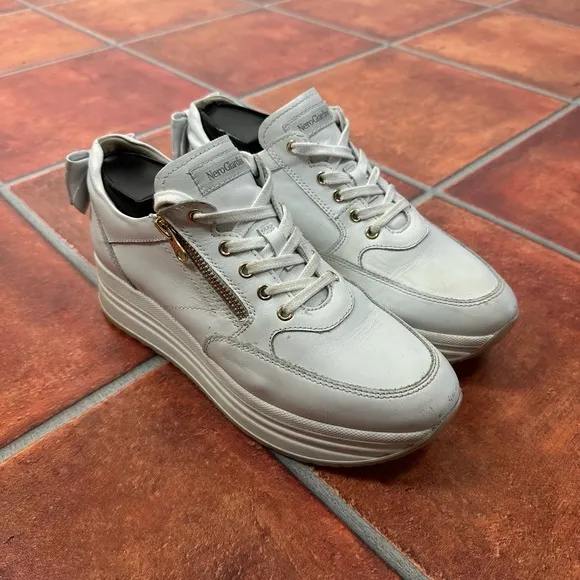 NeroGiardini Bow Platform Leather Sneakers Size 8
