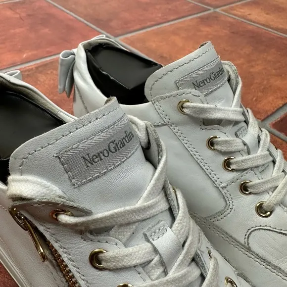 NeroGiardini Bow Platform Leather Sneakers Size 8